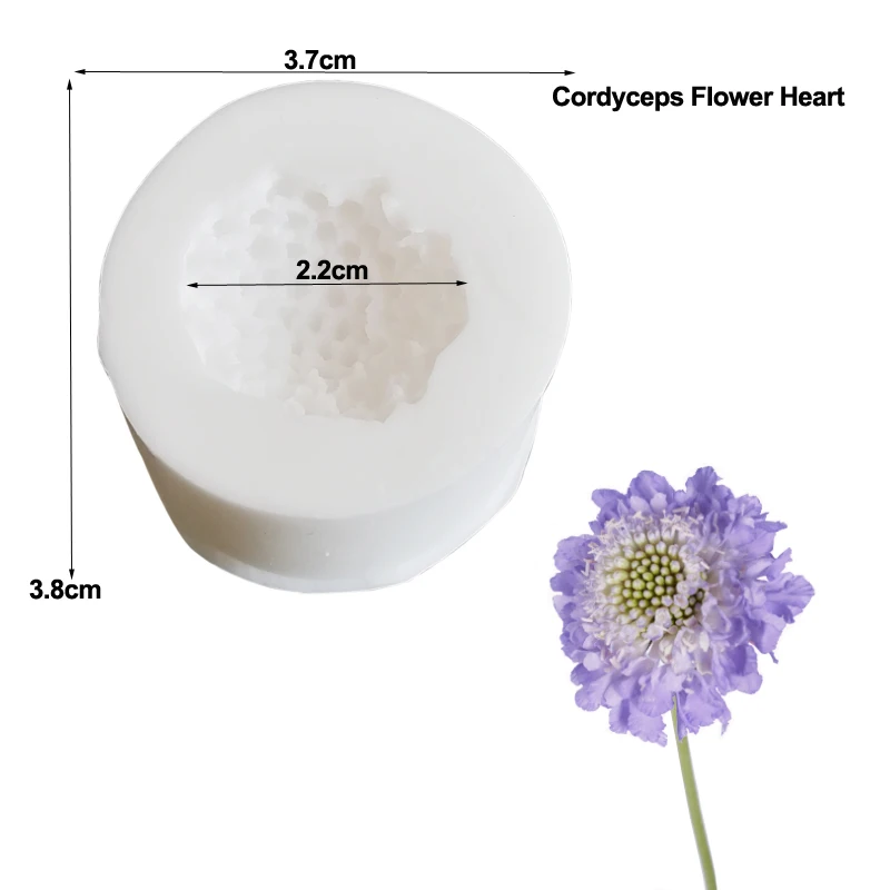 Scabiosa Stamen Heart Flower Veiner Silicone Mold Fondant Sugarcraft Gumpaste Resin Clay Water Paper Cake Decorating Tools M2396