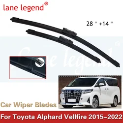 For Toyota Alphard Vellfire AH30 2015~2022 Car Front Wiper Blade Cutter Windscreen Windshield Cleaning Boneless Frameless Rubber