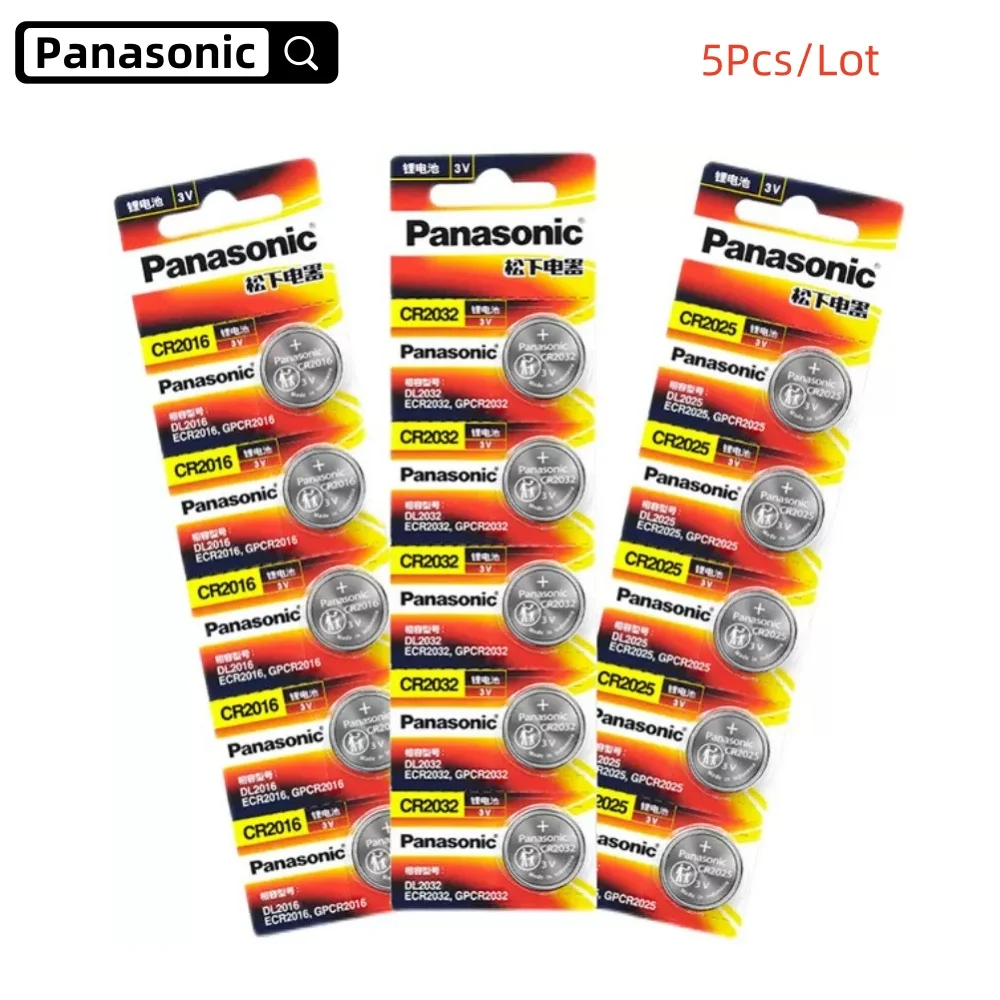 5 шт. оригинальные кнопки Panasonic CR2032 3 В CR2025 CR2016 литиевая батарея типа «таблетка» для часов электронные игрушки