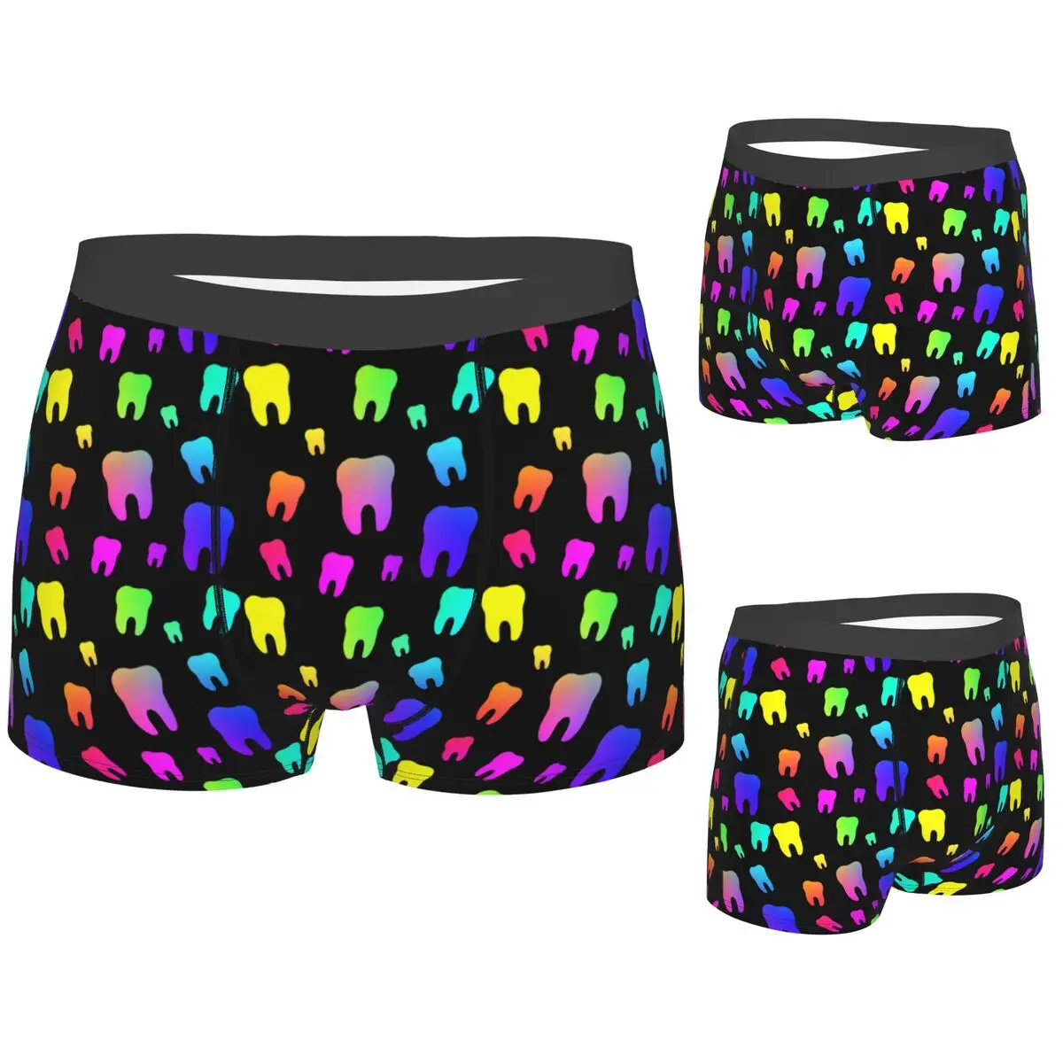 

Boxer Underpants Shorts Rainbow Teeth Panties Men's Ventilate Underwear for Homme Man Boyfriend Gift