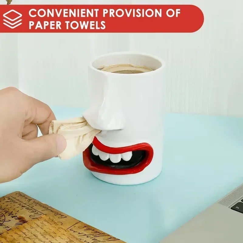 

1pcs 2026 New Fun Resin Facial Decoration Ornament,Napkin Dispenser Storage Box,Suitable for Bathroom,Bedroom Vanity Table,Home