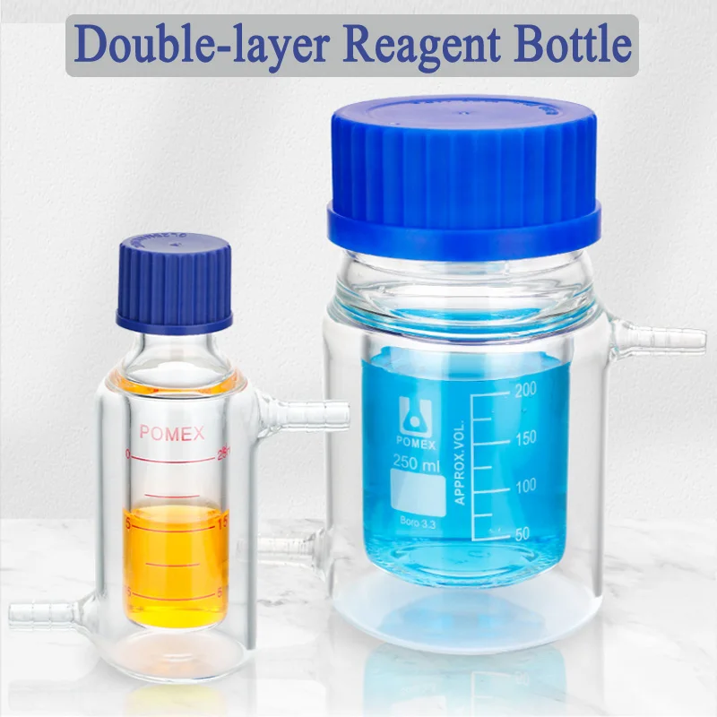 

Стеклянная двухслойная бутылка для реагентов. Цилиндрическая колба для водяной бани с завинчивающейся крышкой. Асептические бутылки для отбора проб из боросиликатного материала.