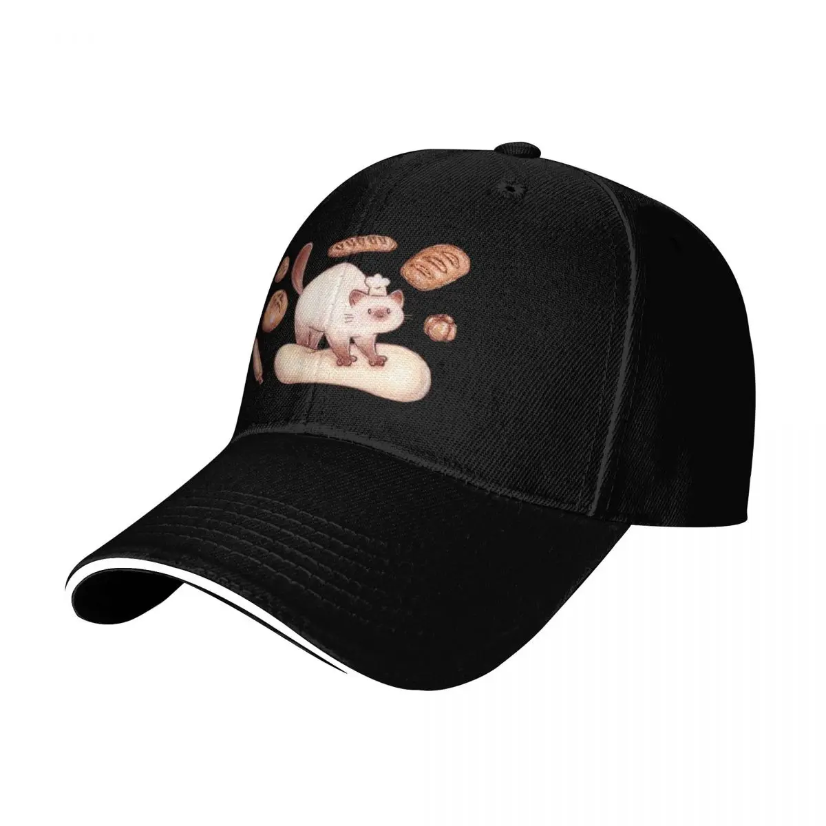 

Bakery cat kneading bread Baseball Cap Horse Hat Rave beach hat Hat Man Luxury Boy Women's