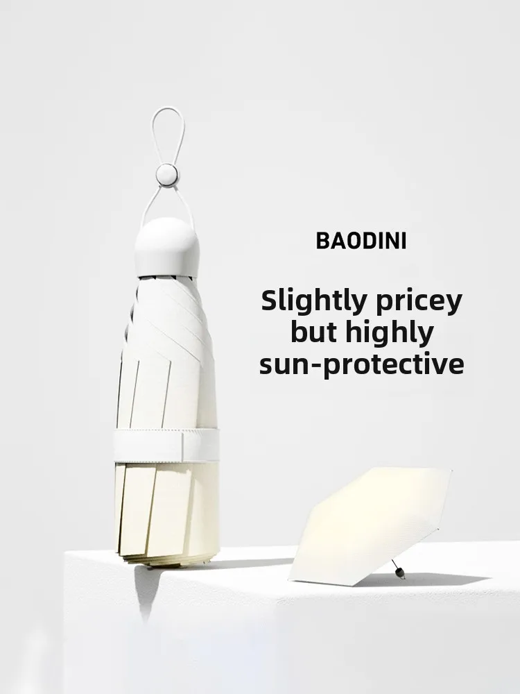 

Ultra-Light Portable Folding Umbrella Women's Compact Sunshade UV Protection Glue Sun And Rain Dual-Purpose Sunshade...