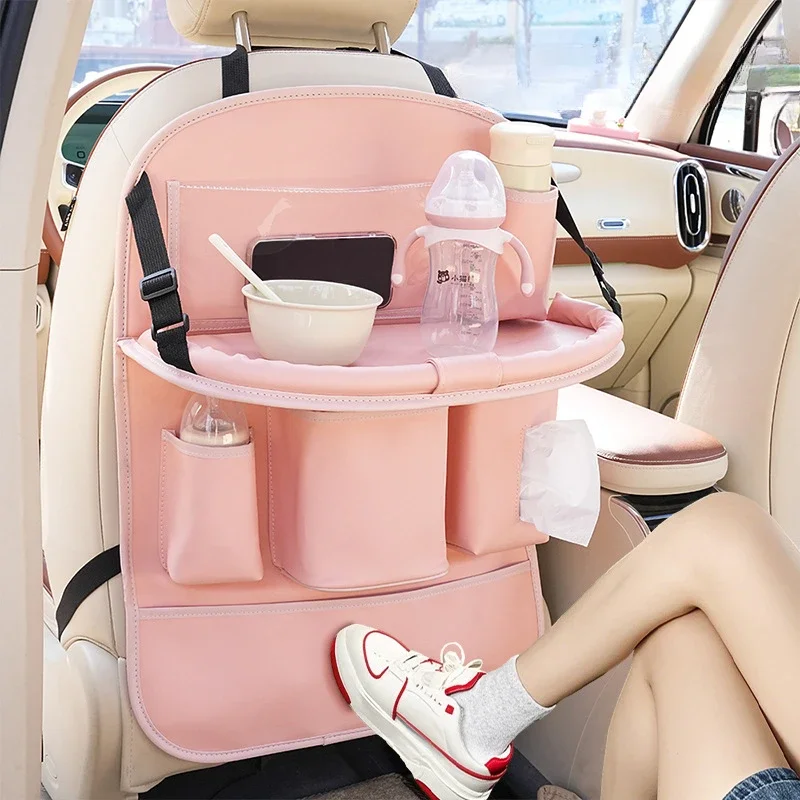 

Car seat back anti-kick mat anti-dirt multi-functional children's table storage bag high-grade PU storage bag