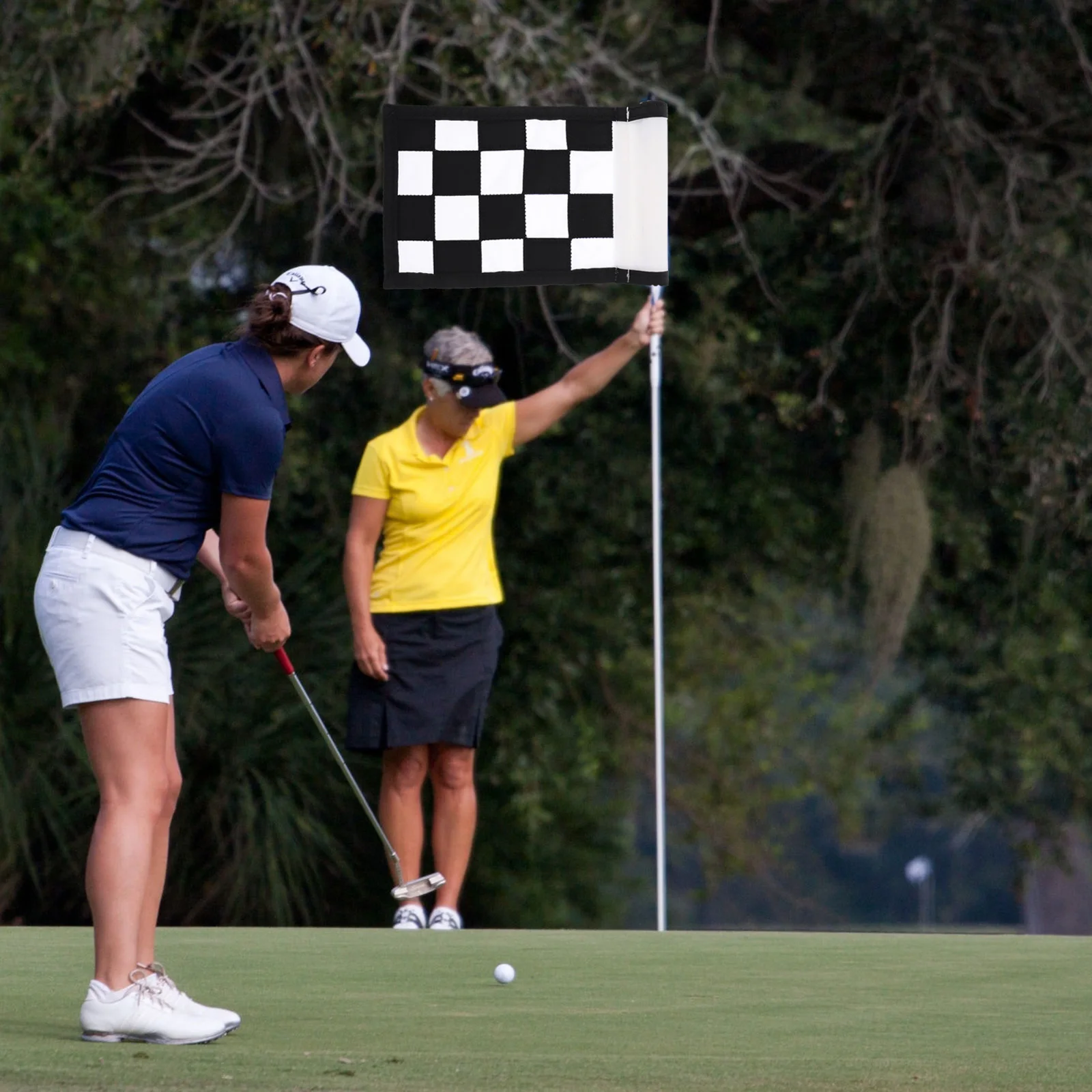 

Golf Training Flag Checkered Banner Detachable Portable Course Supplies Lightweight Durable Practice Nylon Material High