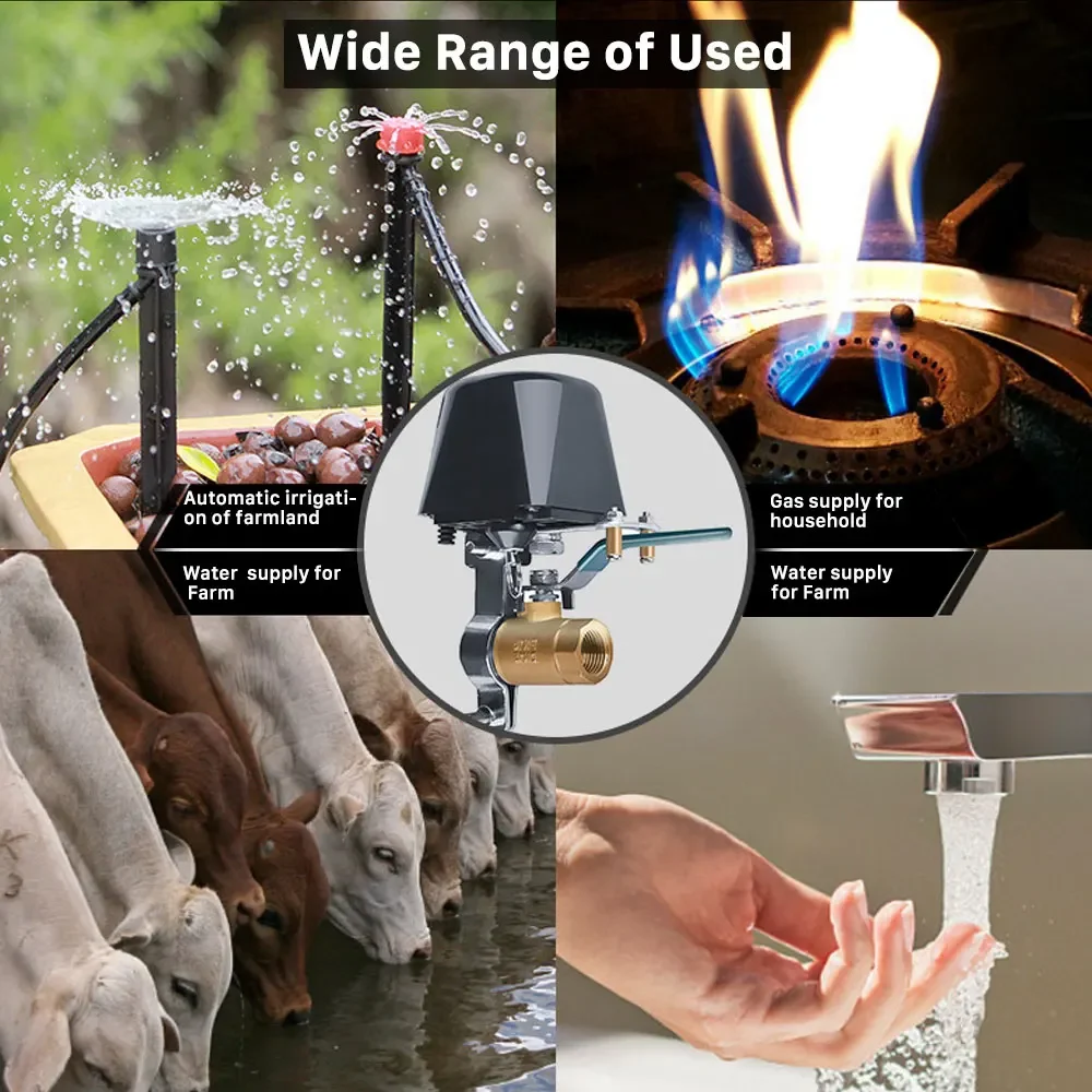 Tuya Smart Home WiFi EU vanne d'eau et de gaz minuterie à distance Compatible avec Amazon Alexa et Google Home Assistant