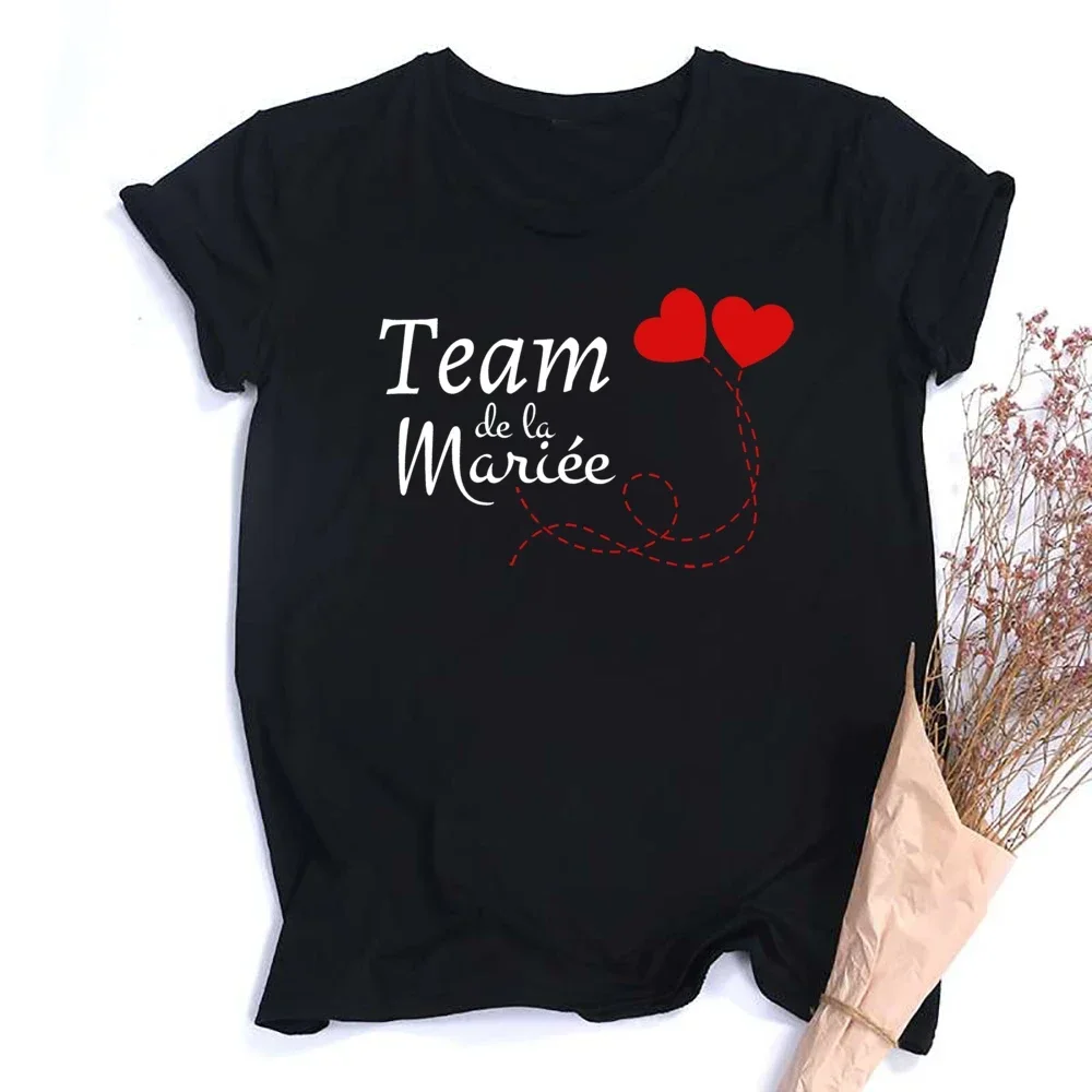 Friend Print Bachelorette Party T-shirt EVJF Team of The Bride T Shirt Outfitwedding Team Bride Witness Bridesmaid Tops Clothes