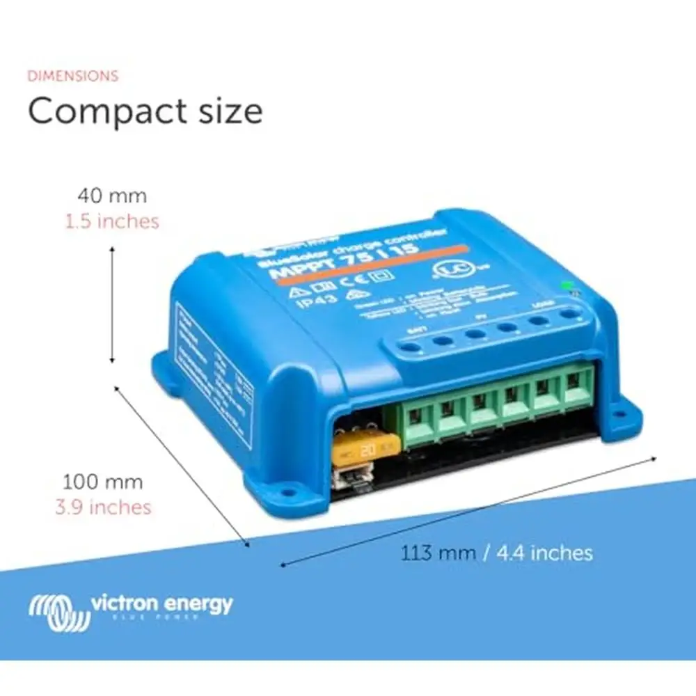 MPPT Solar Charge Controller 75V 15A Intelligent Algorithms Panel Maximize Power Output