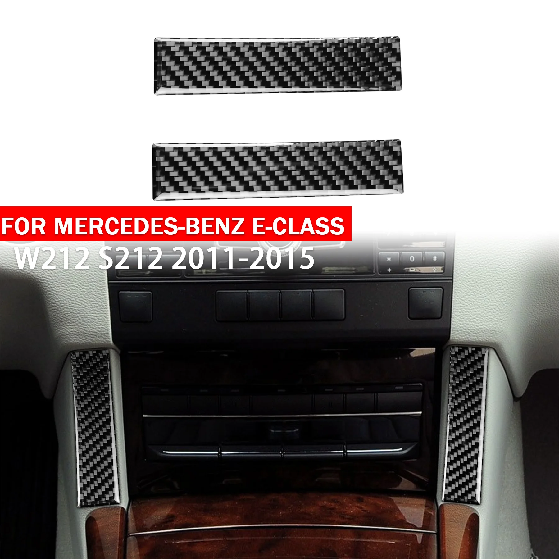 

Real Soft Carbon Fiber Central Channel Both Sides Panel Car Accessories Stickers FOR Mercedes-Benz E-Class W212 S212 2011-2015
