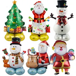 2025 palloncini di natale gonfiabili in piedi babbo natale pupazzo di neve palloncino in foglio di alluminio Set decorazione forniture decorazioni di capodanno