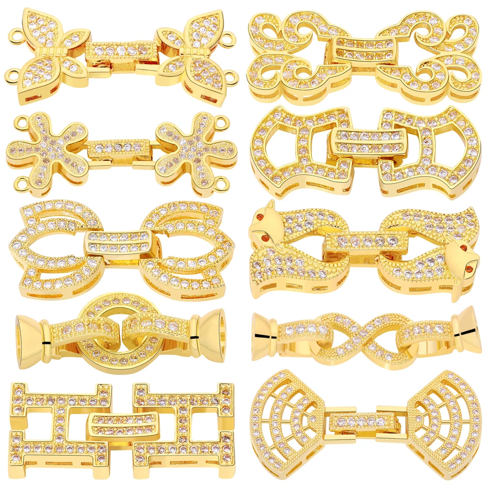 

Juya 18K Gold Silver Plated Fastener Findings Connector Closure Clasp Accessories For DIY Needlework Beads Pearls Jewelry Making