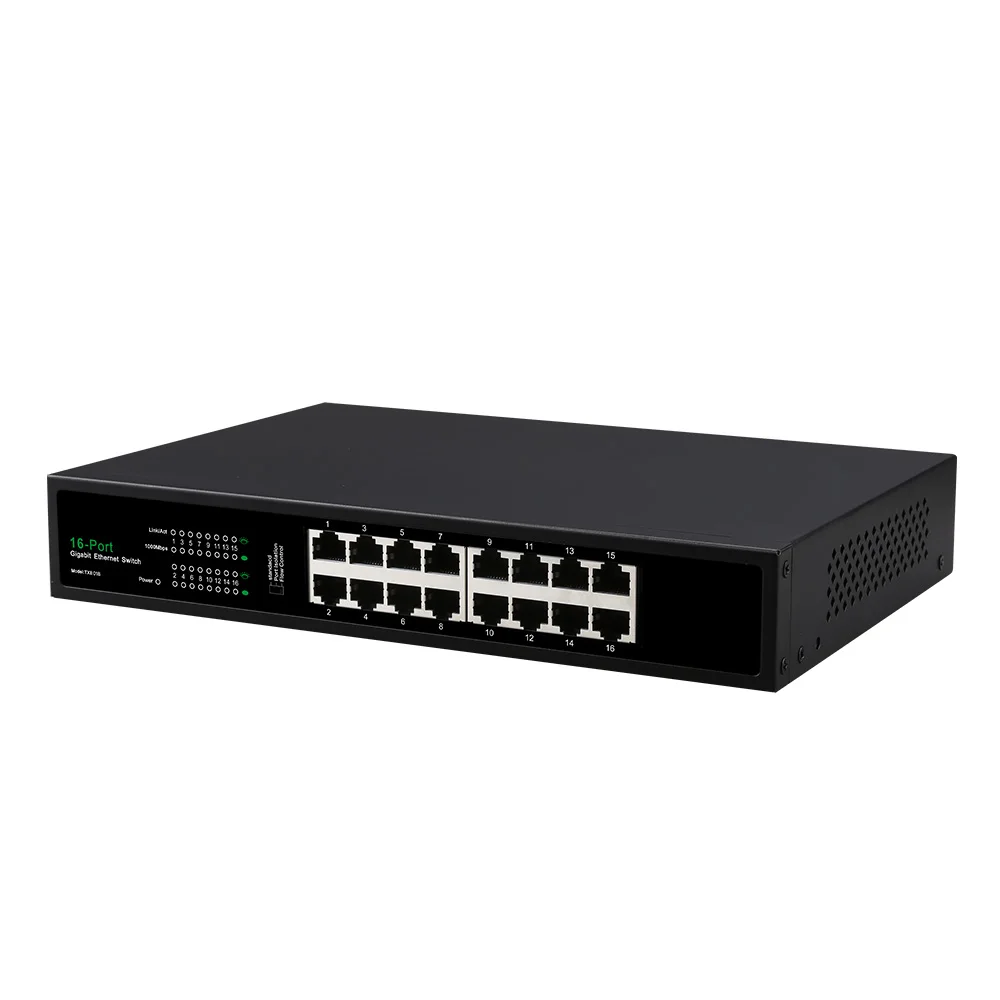 Switch Poe Ethernet 16 Cổng Mạng 10/100Mbps Chuẩn Ieee 802.3 Af Không Dây Ap Đường Lên Mạng