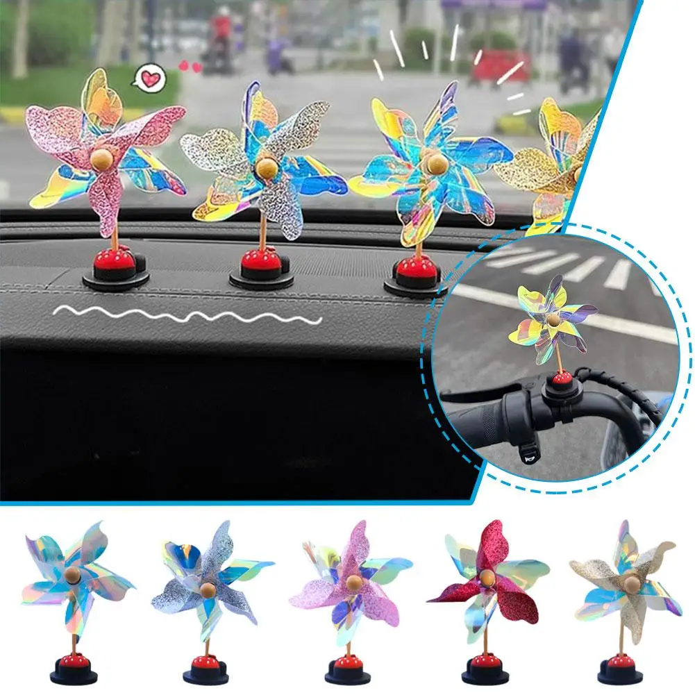 Creative Cute Electric Car Mini Windmill Decoration Ornament Motorcycle Pinwheel Interior Decoration Bicycle Car Handlebar Y4N3