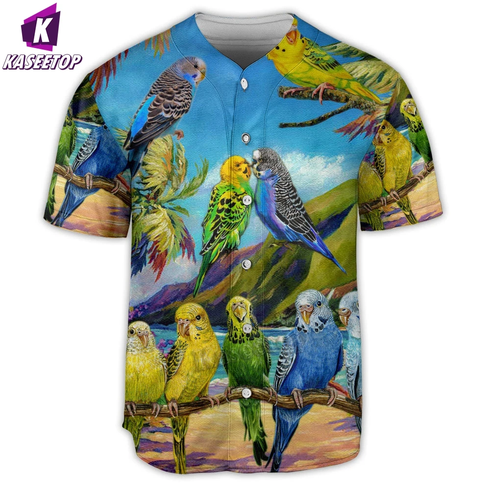 Parrot Family Lovely 3D Print T-shirt Boy Summer Baseball Shirt Hip Hop Harajuku Streetwear Men Breathable Loose Baseball Jersey