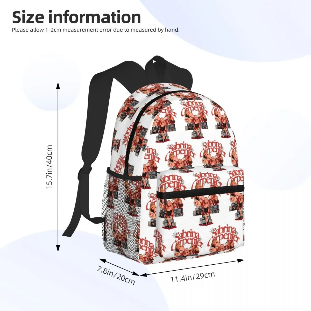 S-Sabrina Carpenter Album Singer Student Backpack School Bag Hiking Travel Daypack for Men Women Fashion Bookbag Shoulder Bags