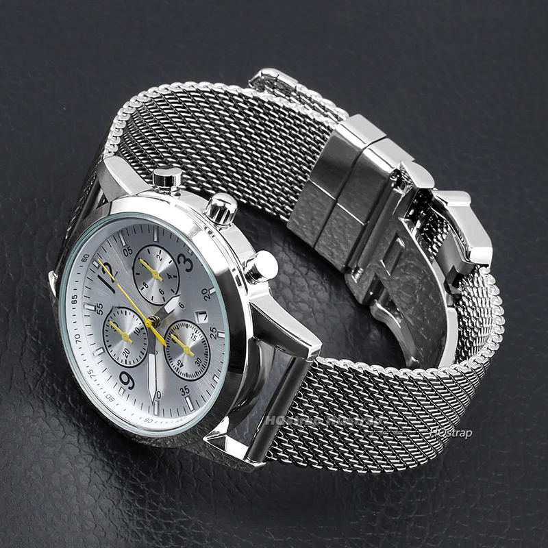 High Quality Milanese Mesh Bracelet for IWC Pilot Watchband for Omega Seamaster Stainless Steel Folding Clasp Wristband 20m 22mm