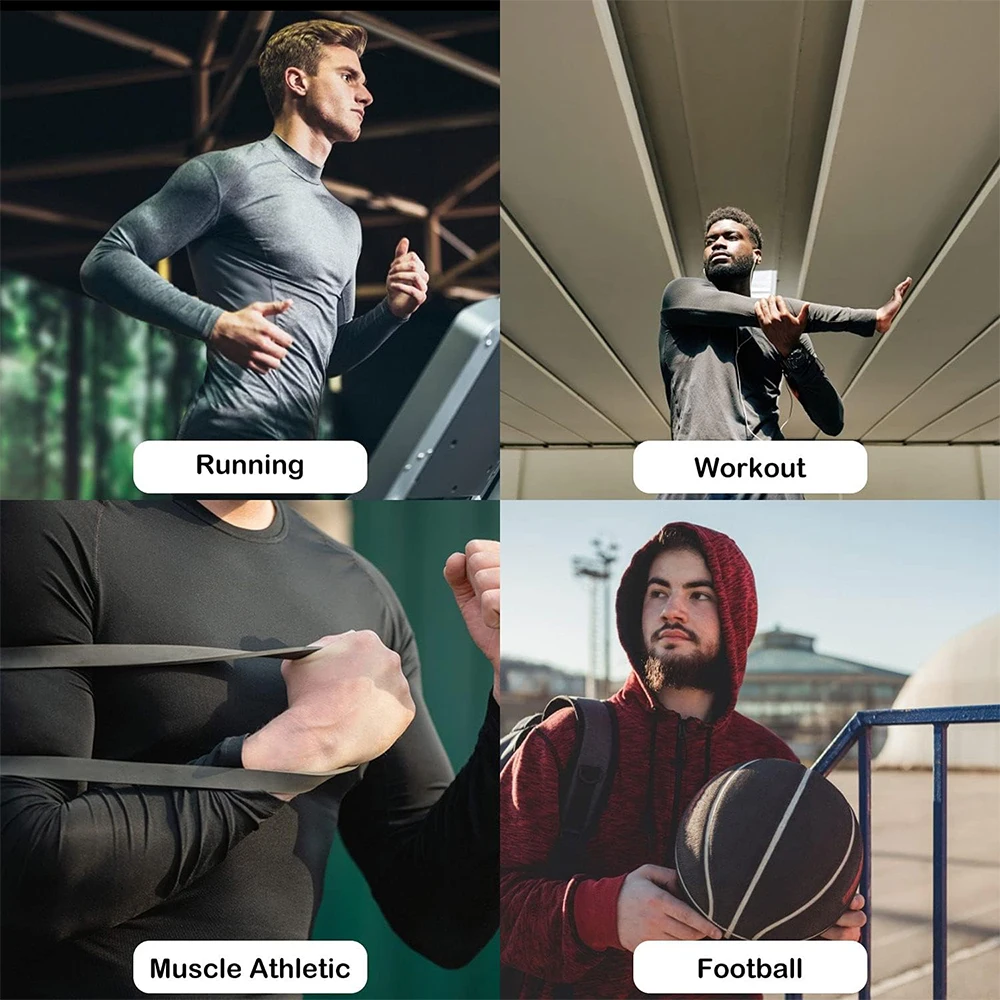 Men\'s Compression Shirts Long Sleeve Undershirt Turtleneck Gym Workout T Shirt for Men Running Basketball Athletic Base Layer