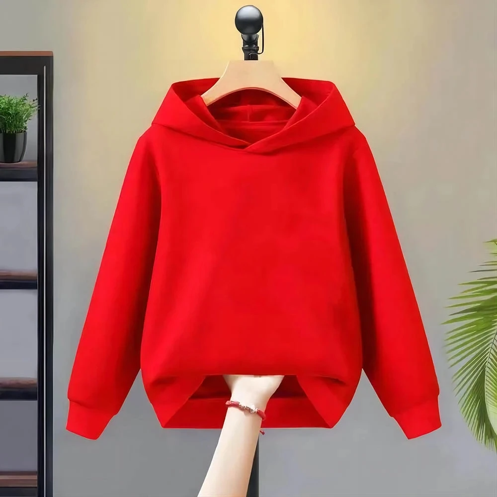 Solid color Children\'s Hoodies Clothing 3-12 year Boy Girls Casual Toddle tops Coat Spring Autumn Sweatshir White, Black, Red