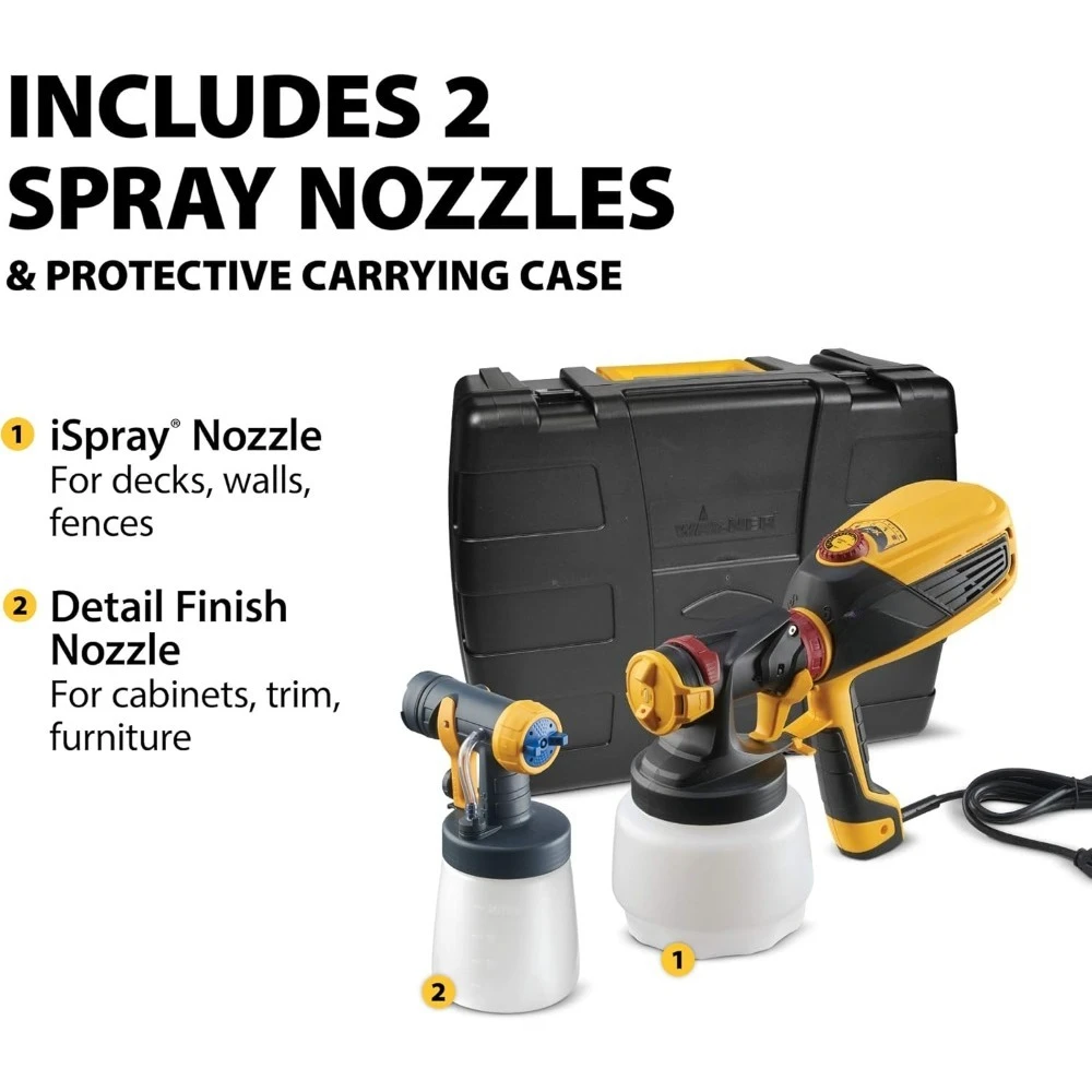 

Ручной краскопульт HVLP для доставки по США, регулируемый, для неразбавленного латекса, включает насадки iSpray и Detail Finish для всех поверхностей