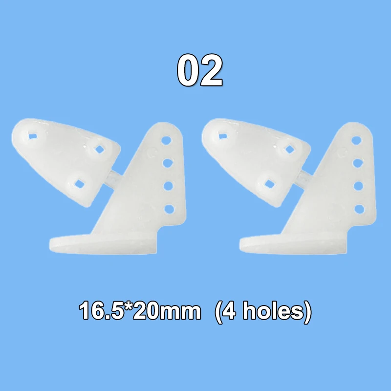 10 pezzi di aerei elettrici modello in schiuma accessori perno in nylon corno/corno con cerniera senza viti 3 fori/4 fori parti di aeroplani RC