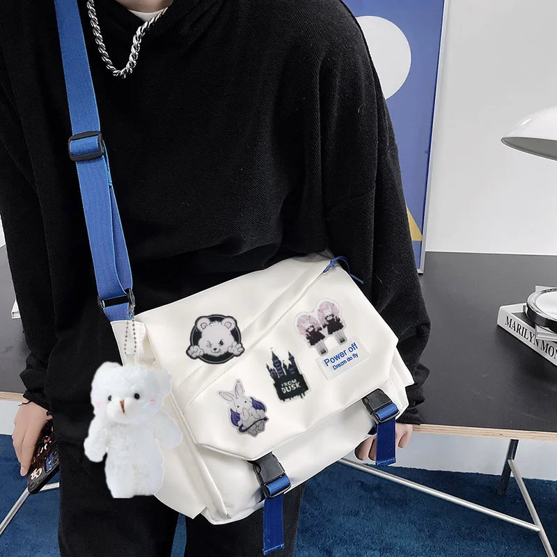 Waterproof Oxford Large Capacity Messenger Bag for Teen Men Shoulder Bag Harajuku Male Crossbody Bags Student School Bags Sac