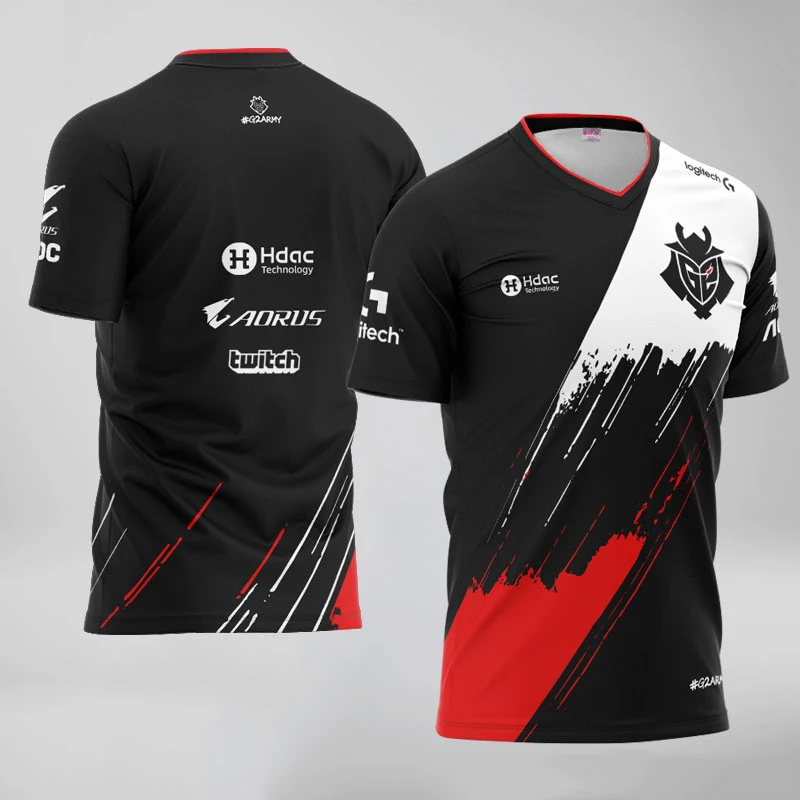 Camiseta G2 de Esports para hombre y mujer, camisa de manga corta con estampado 3D de LOL CSGO Essentials, de gran tamaño, para verano