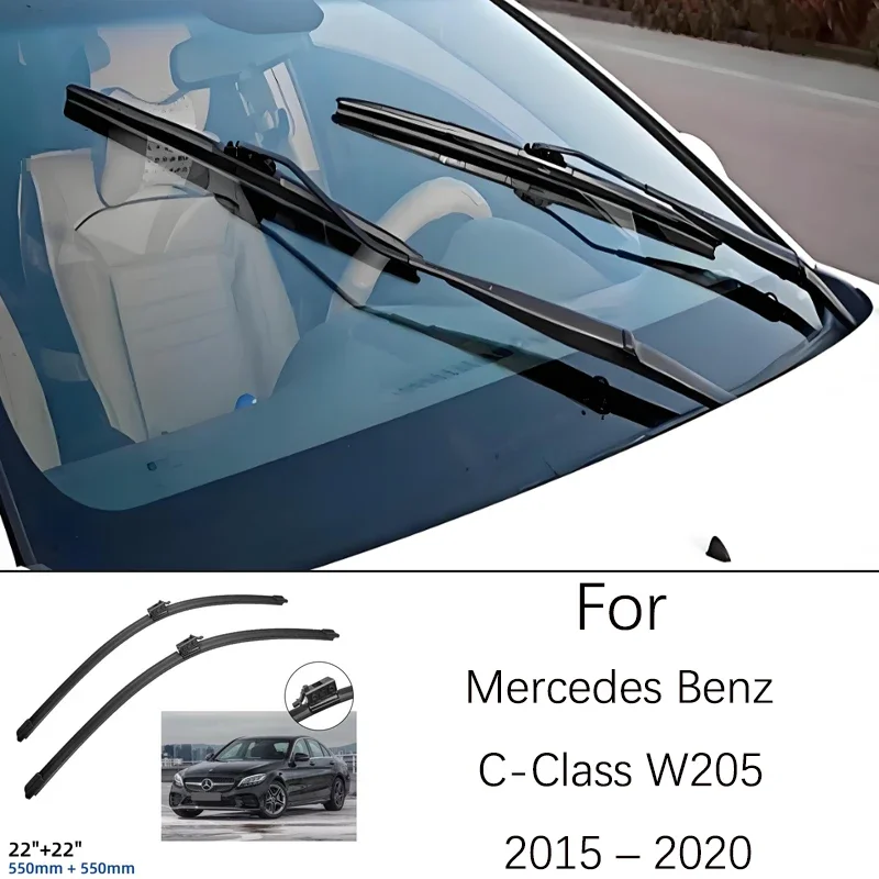

For Mercedes Benz C-Class W205 2015-2020 2016 2017 22 22 Inch Front Wiper Blades Windshield Windscreen Window Accessories