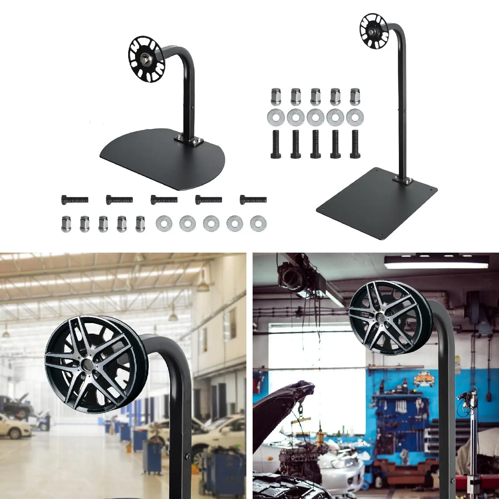 

Car Tire Display Stand Steel Hub Holder Wheel Rim Storage Rack for Warehouse Tool Rooms Auto Washing Trade Show Organizing
