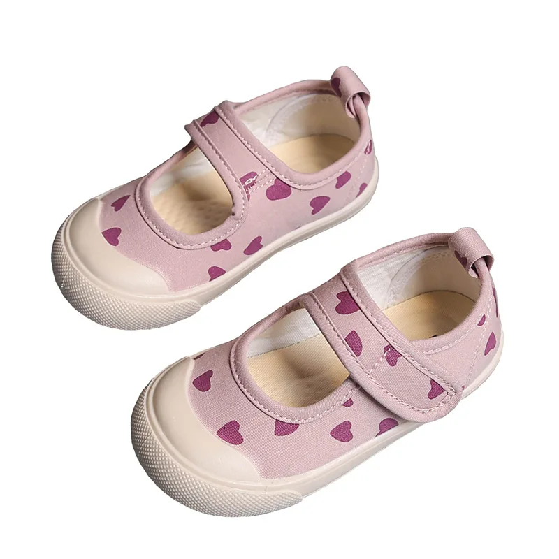 кроссовки Children Canvas Shoes Toddler Infant Girls Soft Bottom Anti Slip Casual Shoes Korean Version Breathable Kids Sneakers