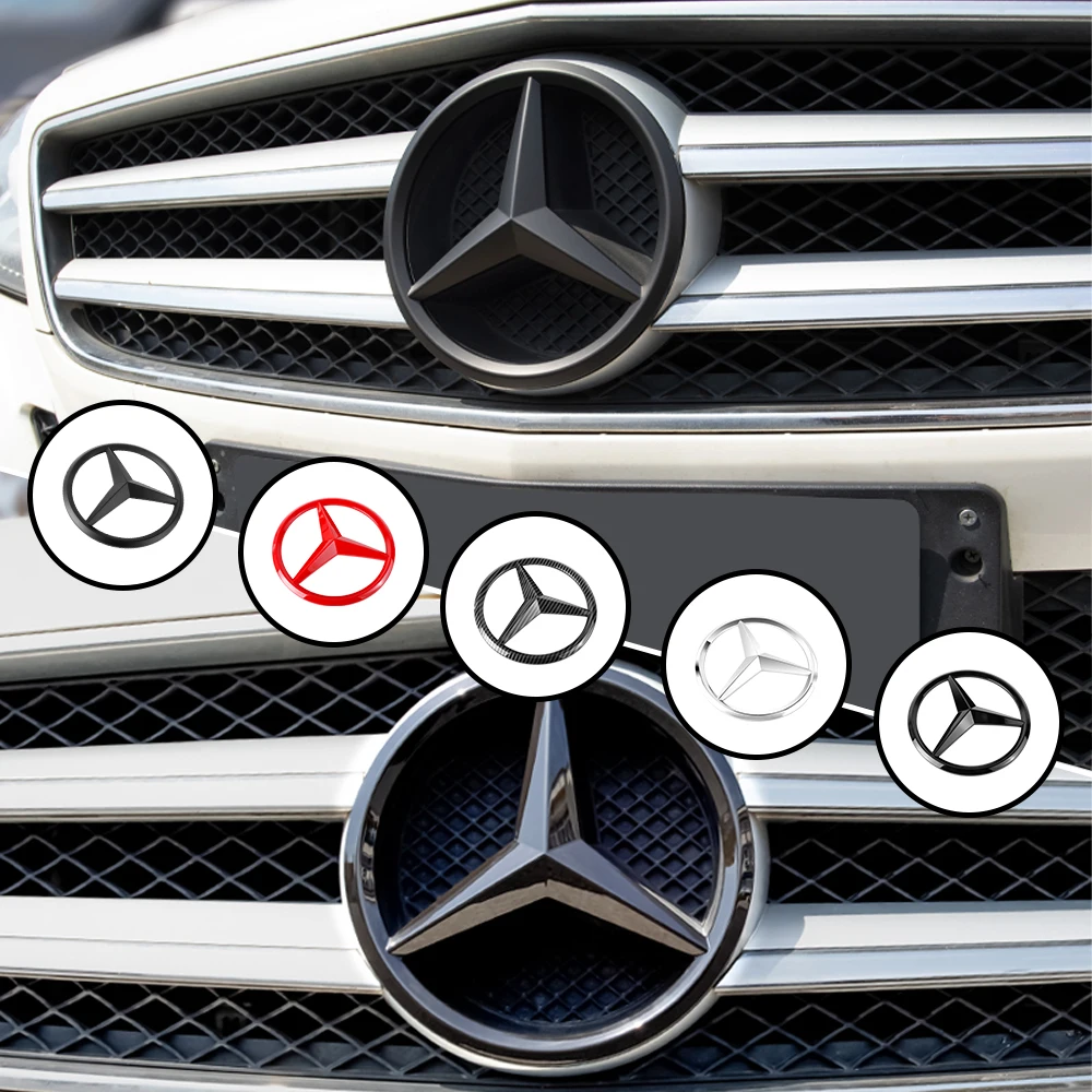 188mm Car Front Grille Badge Decal Cover Emblem Accessories For Mercedes Benz B/C/E/S Class A Class C200L GLC GLK CLA C200 E260