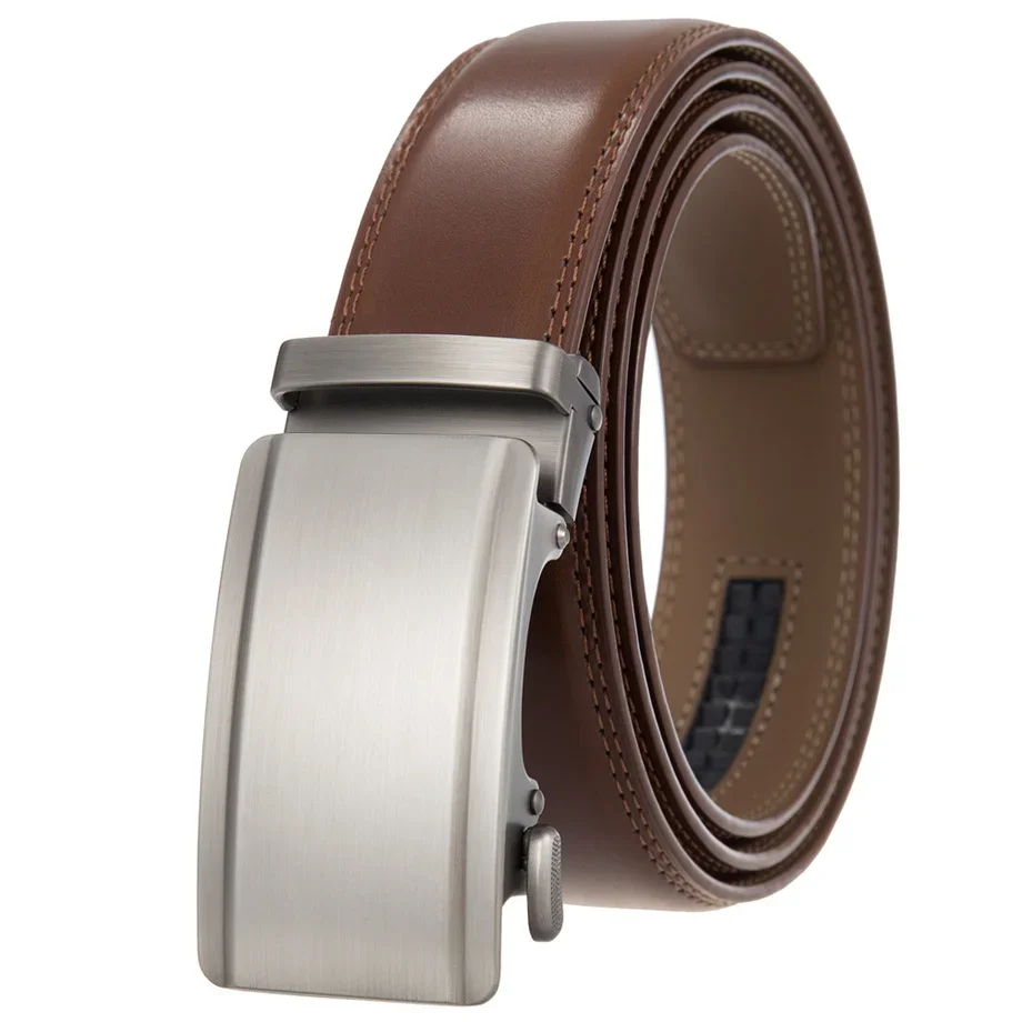 Plyesxale Alloy Automatic Buckle Belt For Men Genuine Leather Man Belt Designer Fashion Luxury Men's Belt High Quality B1087