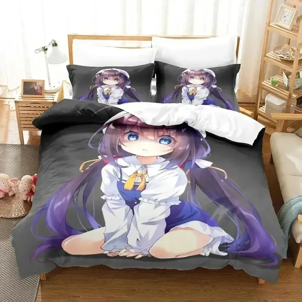 

Anime Ryuos Work is Never Ai 3D NEW Duvet Cover Pillowcase Bedding Set Adult Boy Bedroom Decoration Children Single Double Large