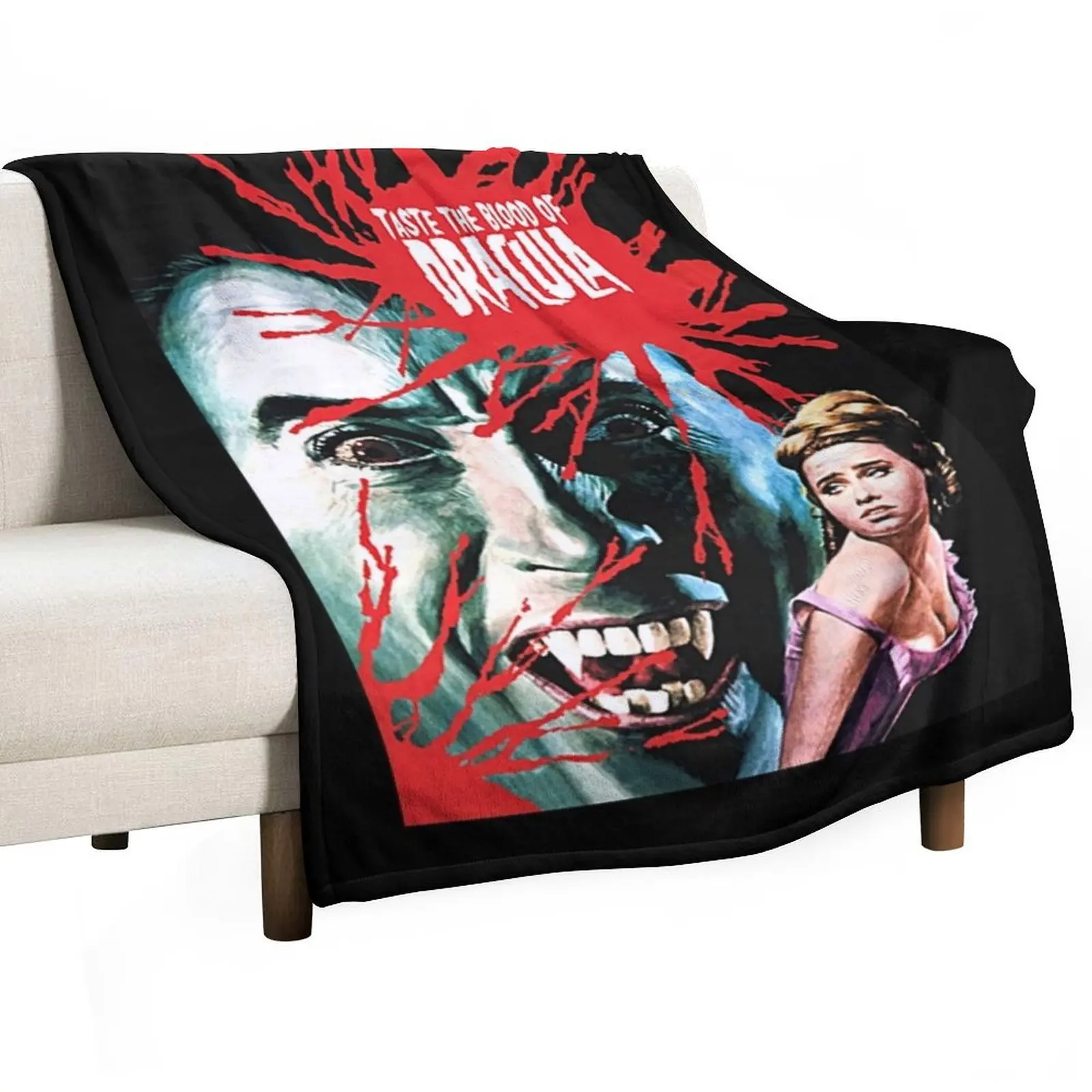 Halloween Blood Scary Vampire Dracula Horror Movies 80s Fans Gifts Throw Blanket Thin Retros Decorative Sofas Blankets