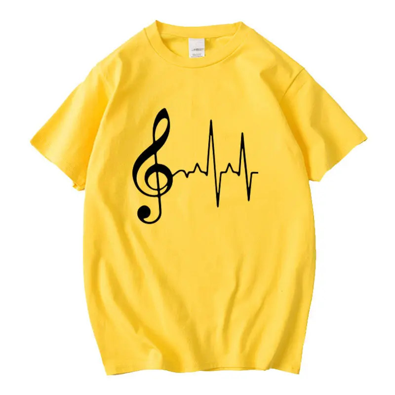 Fashionable Music Rhythm Pure Cotton Short Sleeve T-shirt Round Neck Casual Top for Men And Women