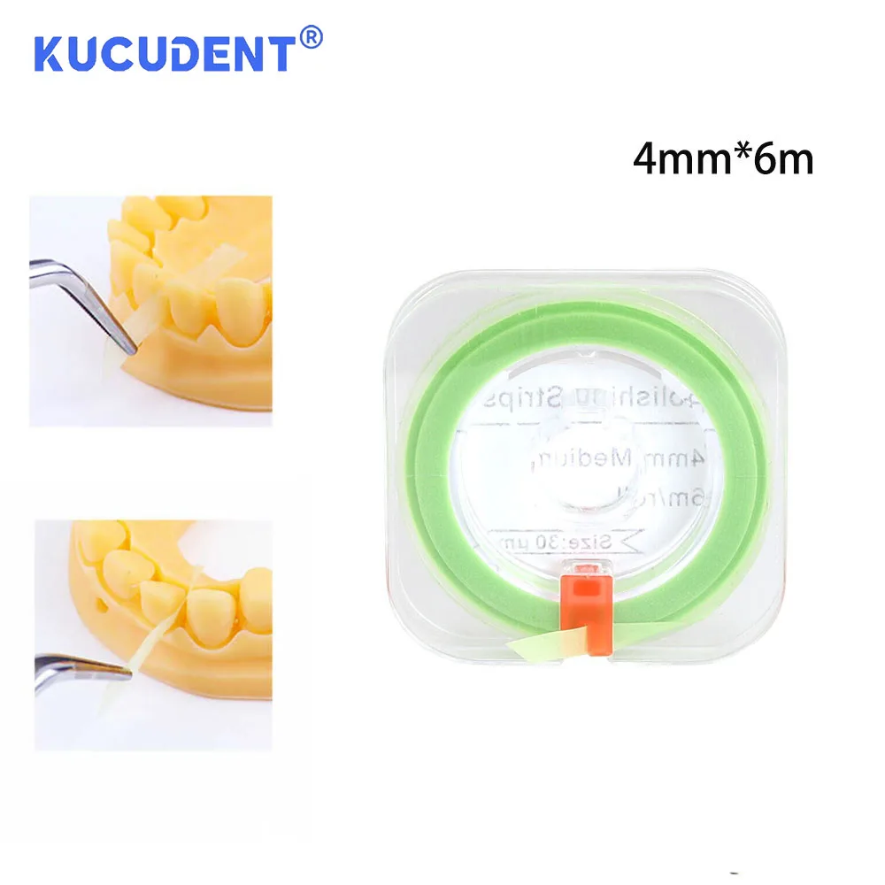 KUCUDENT 6m/Roll Dental Resin Polishing Strips Polisher Sanding Grinding Teeth Interproximal Oral Cleaning Tools 6m*4mm