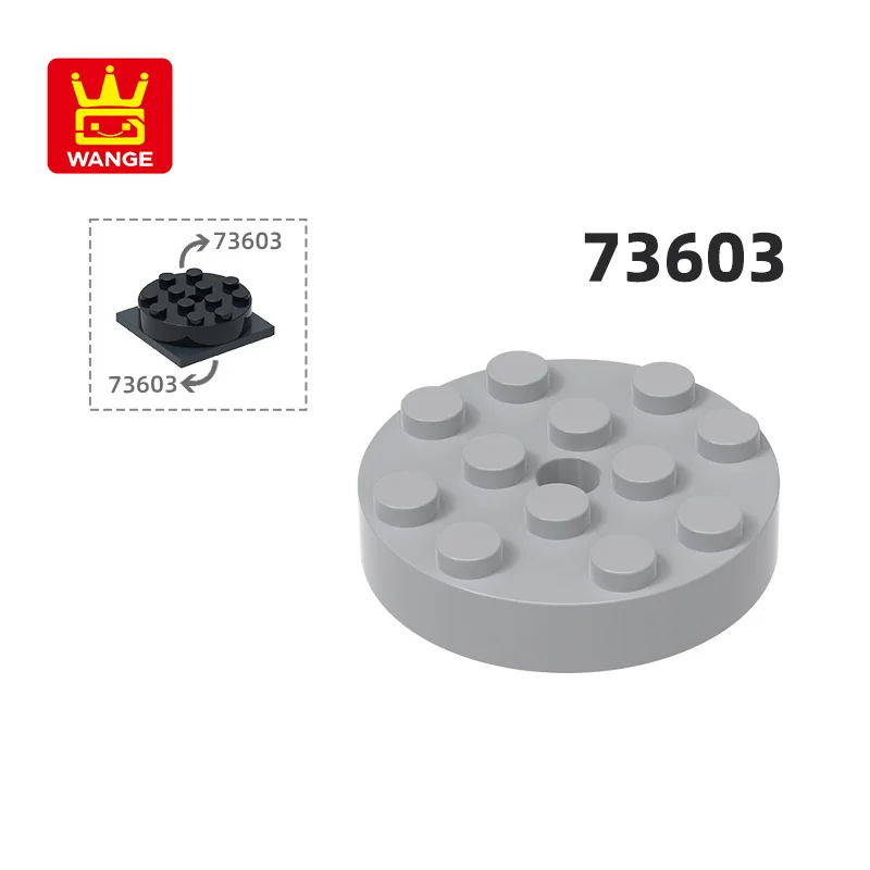 

Wange 73603 100 г/43 шт. 4x4 поворотный круг круговой конструктор Moc детали совместимые с кирпичами DIY Детский подарок сборка игрушка