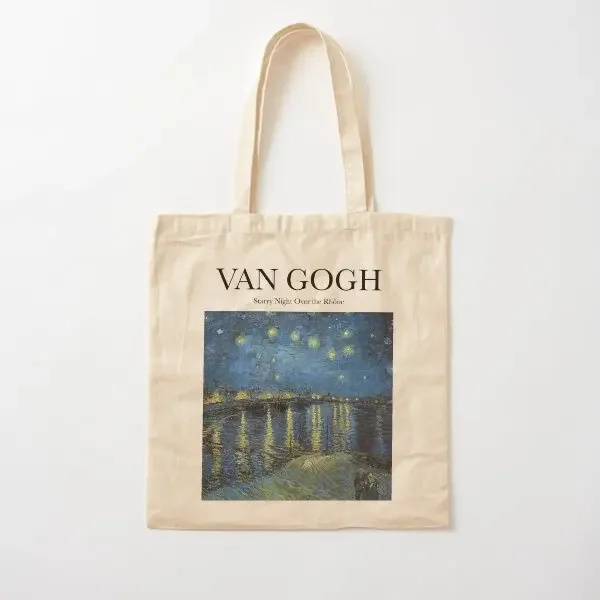 

Van Gogh Starry Night Over The Rhone C Canvas Bag Women Shopper Unisex Fashion Grocery Printed Ladies Shoulder Bag Foldable