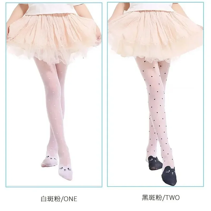 Summer Spring Candy Color Cartoon Girls Pantyhose Ballet Dance Tights for Kids Stocking Children Velvet Solid White Pantyhose
