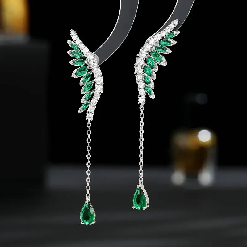 

Premium temperament earrings Creative personality design Tassel water drop Angel wing earrings