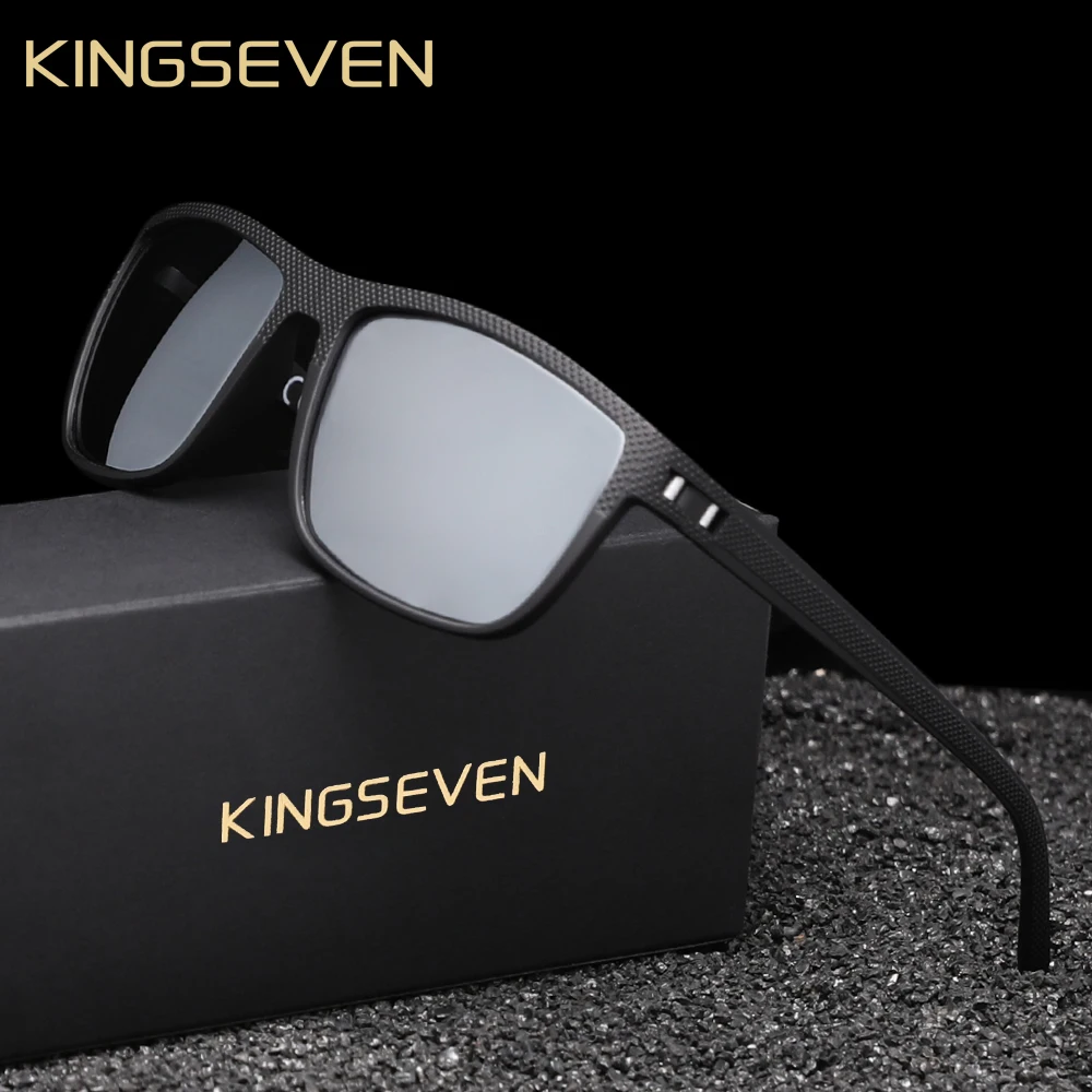 KINGSEVEN Mode gepolariseerde zonnebril voor heren UV400-bril Rechthoekbril Vissen Rijbril Vakantie