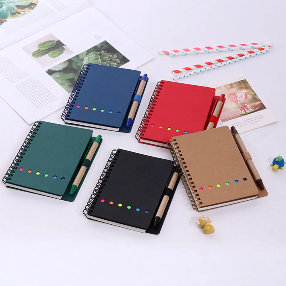 3Pcs Decorative Colored Coil Notepad Smooth Writing Paper Lightweight Portable for Office School Travel Diary Planning Sticky