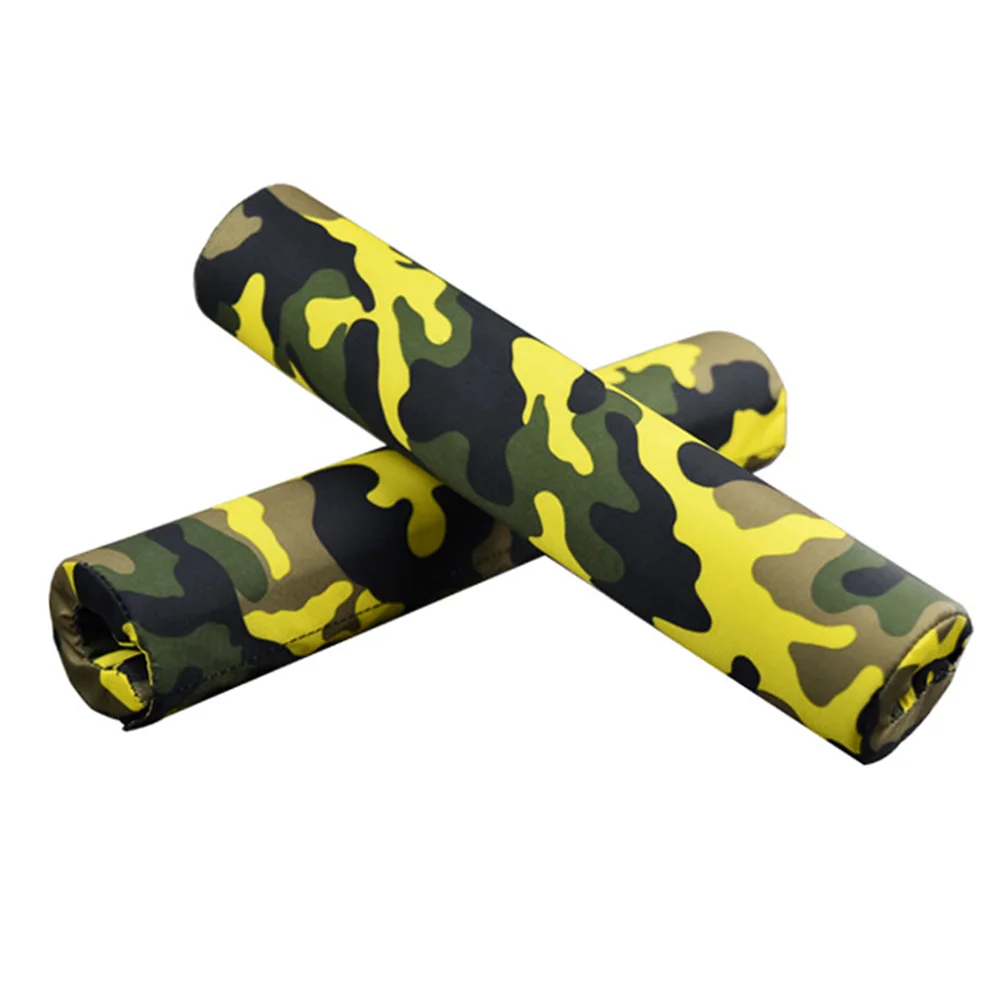 Thicken Lengthen Barbell Squat Pad Useful Neck Shoulder Protective Bar Pad for Weight Lifting Fitness Workout (Camouflage Yellow