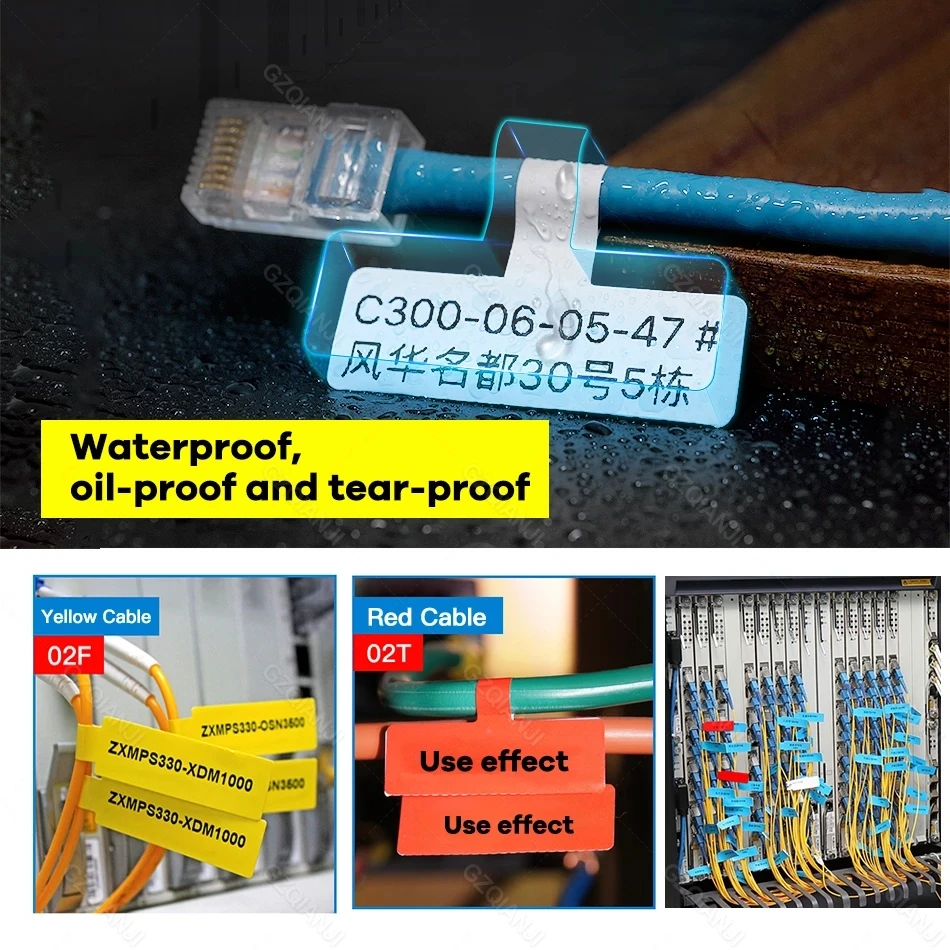 B21/B3S /B1 /B203 Color Cable Label Sticker Paper Roll Jing Chen (Niimbot) for B21 Label Printer - CABLE LABEL