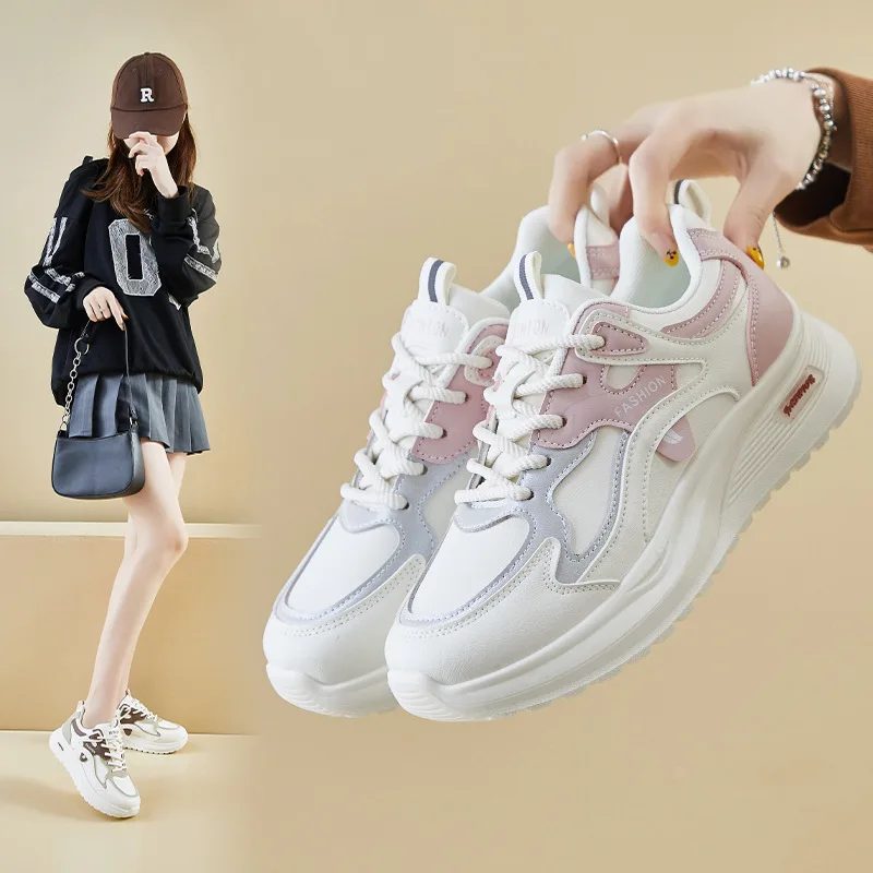 

insKorean Style New Dad Shoes Women2025Autumn Student Running Sports Thick-Soled Height-Increasing Casual Shoes