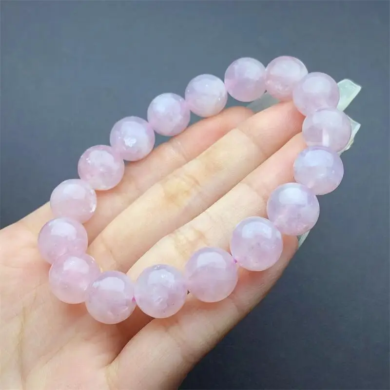 

10MM Natural Pink Crystalline Emerald Bracelet Handmade Women Healing Gemstone Crystal Lovers Girlfriend Jewelry Gift 1PCS