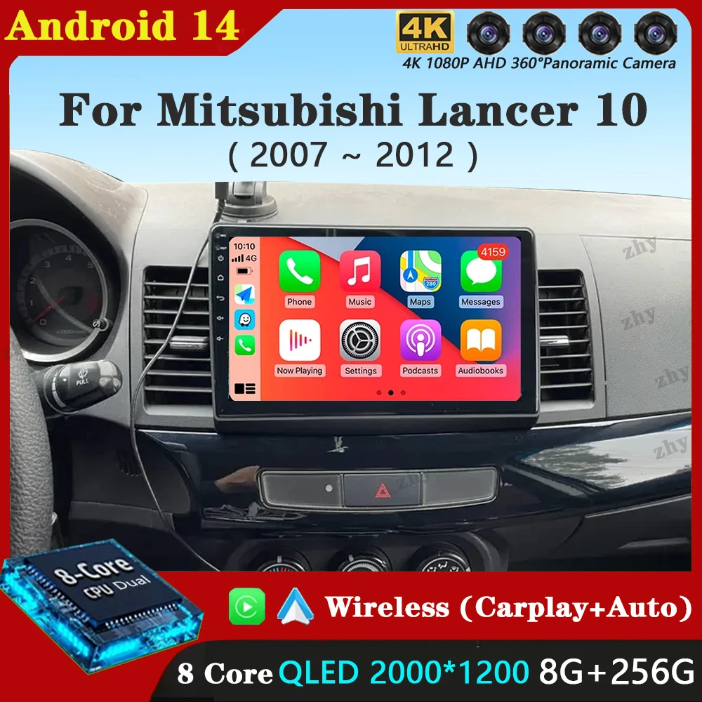 

2 Din Android 14 Car Radio For Mitsubishi Lancer 10 CY 2 2007-2017 Multimedia Video Player GPS Carplay Auto Stereo DVD Head Unit