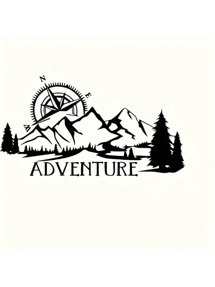AliExpress NONE 1PC Adventure Motorcycle Decals Mountain Tree Pattern Stickers Outdoor Theme Vinyl Decals for Car Bike Exterior Decor
