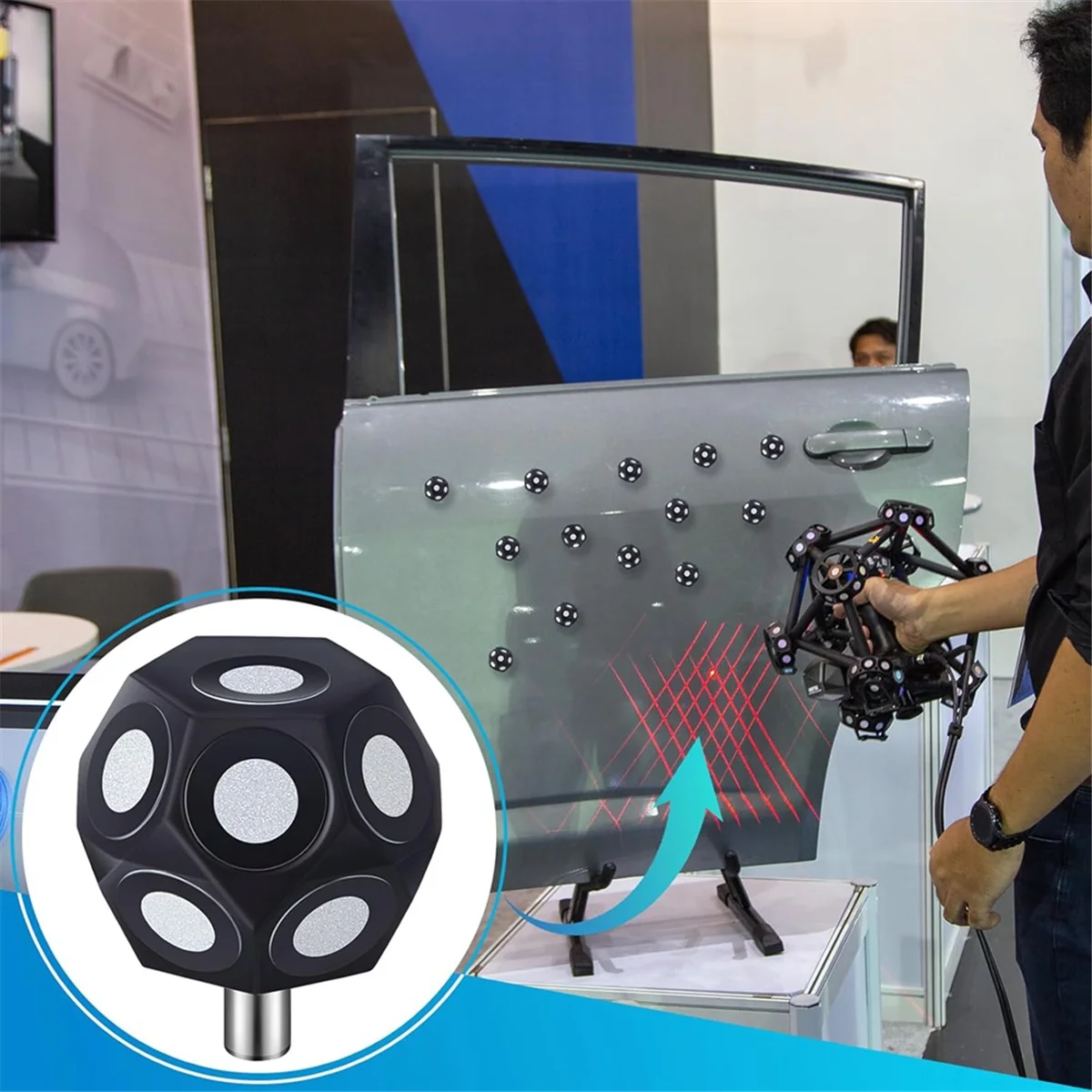 

A83Z 6 шт. набор многоугольных маркеров, 100-точечные 3D-маркеры для сканера, точечные наклейки, сканирующий стол-сканер, точечный стол 6 мм