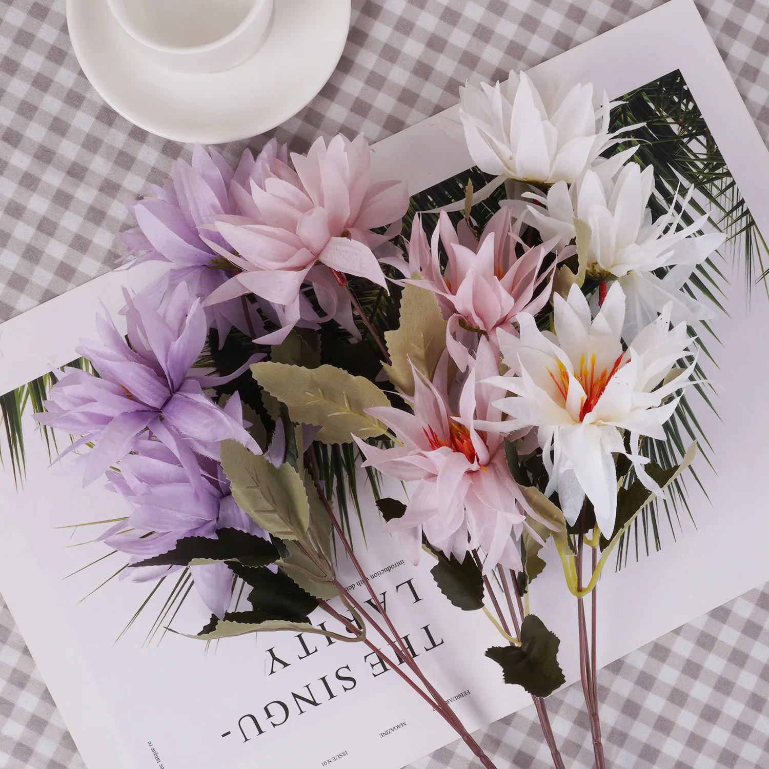 Künstliche Blume Seide einzelne Blume Hochzeit schöne Pflanze für Zimmer nach Hause Weihnachts dekoration 70cm/27,55 Zoll